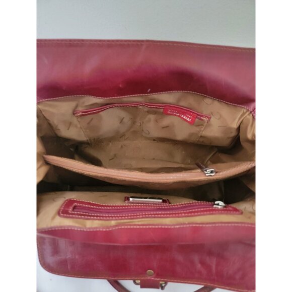 Nicoli Italia Blood Red Leather Handbag Shoulder Bag - Made In Italy - Picture 8 of 10